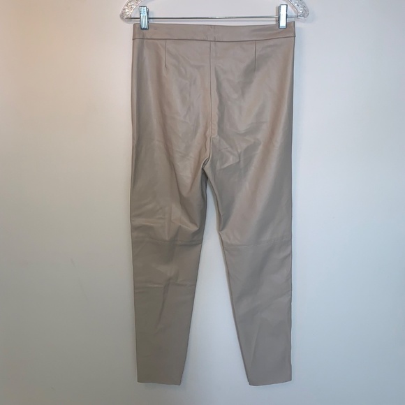 Zara High Waisted Faux Leather Lined Pants Ankle Zipper M - Picture 3 of 11